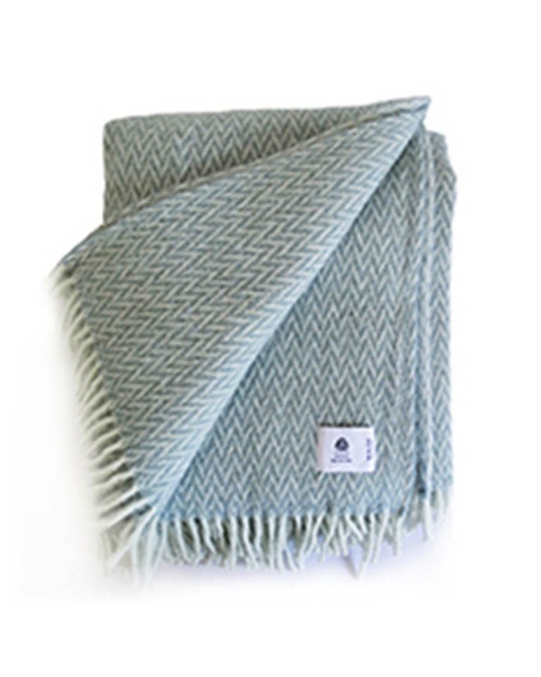 Woll-Poncho hellblau