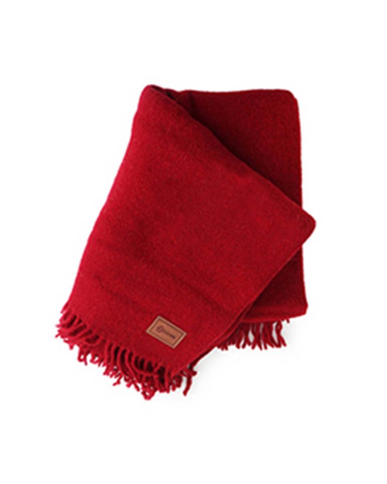 Woll-Poncho rot