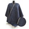 Woll-Poncho dunkelblau