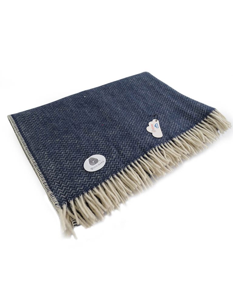 Woll-Poncho dunkelblau
