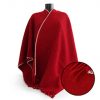 Woll-Poncho rot