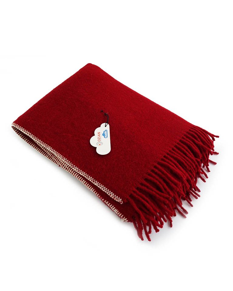 Woll-Poncho rot