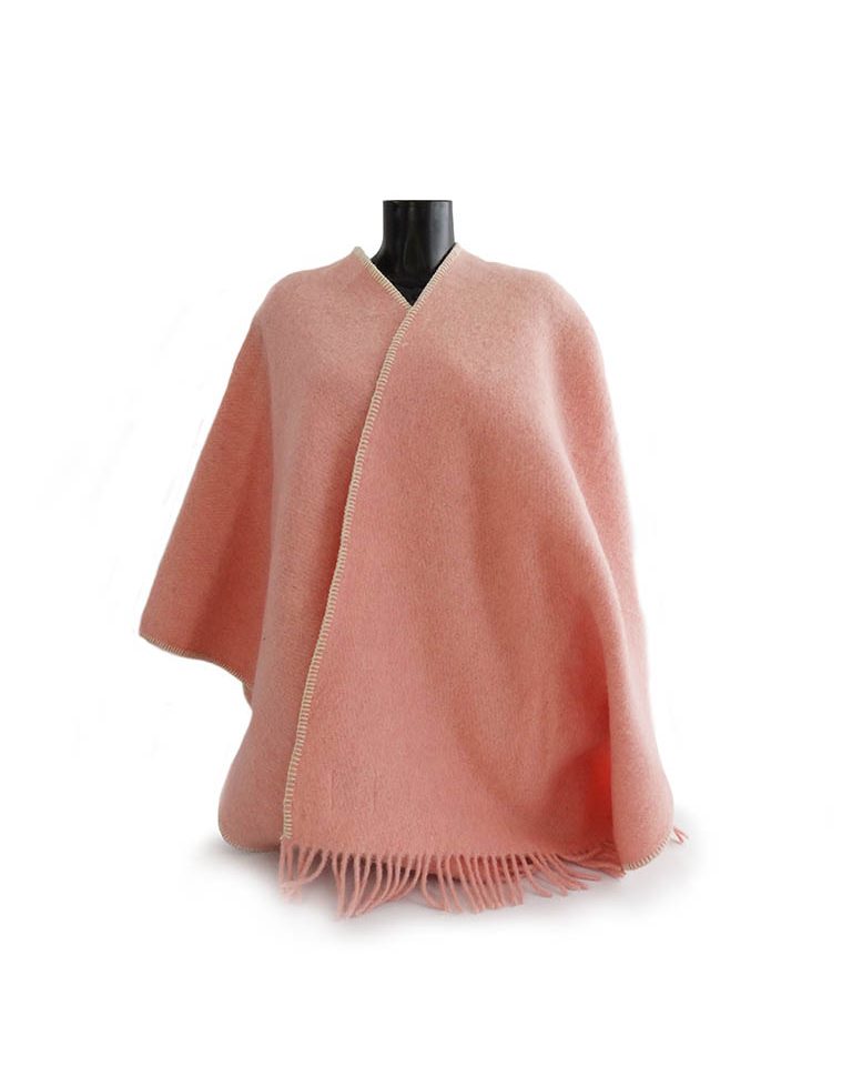 Woll-Poncho lachs
