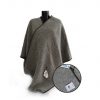 Woll-Poncho grau