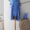 Peshtemal Poncho blau